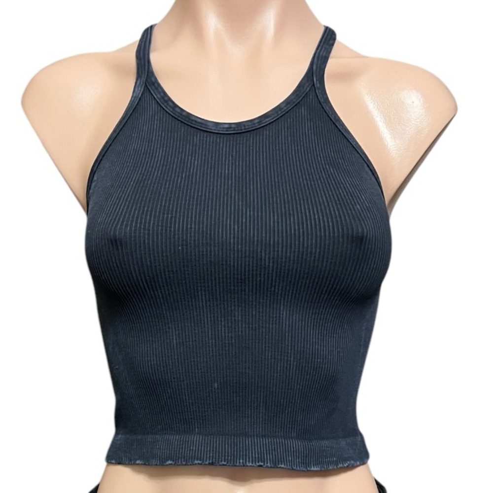 Free People Happiness Runs Long Tank Top In Black M/L NWOT